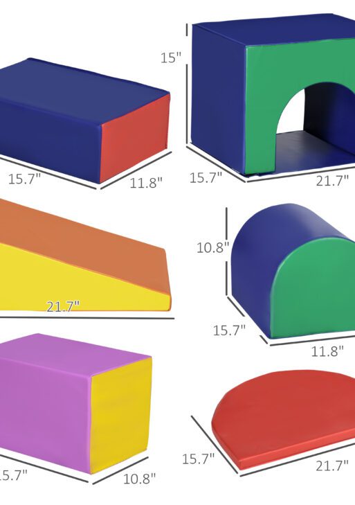 7-Piece Rearrangeable Toddler Climber for Creativity and Shape Discovery, Multicolored