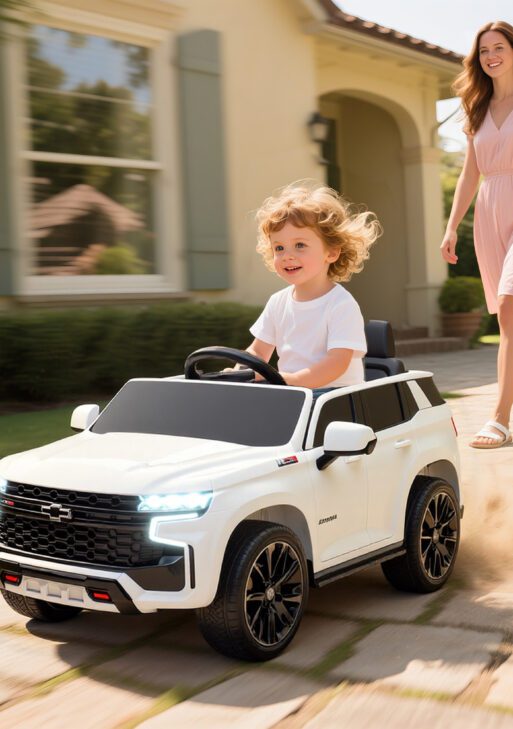 Electric Ride on Car 12V Kids Ride-on Toy, White