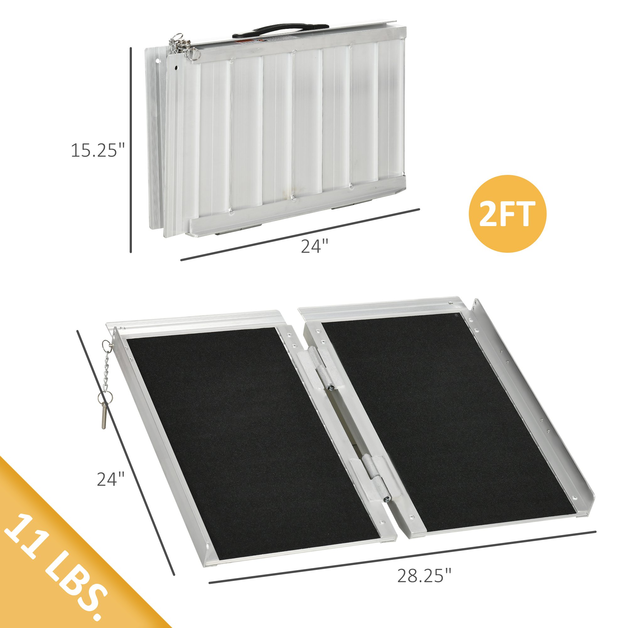 2' Aluminum Folding Wheelchair Ramp - Image 1