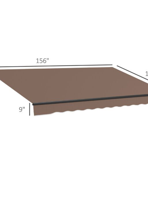 13' x 10' Retractable Awning, 280gsm UV Resistant Sunshade Shelter for Deck, Balcony, Yard, Coffee