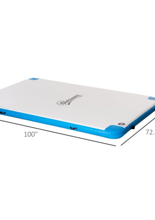 8 x 6ft Water Inflatable Floating Dock, Inflatable Platform Island, Large Floating Mat Raft with Air Pump & Backpack, for Pool, Beach, Ocean, White