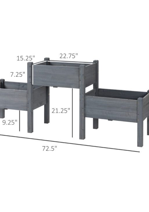 3 Tier Raised Garden Bed Freestanding Planter Box for Vegetables, Herb, Flowers