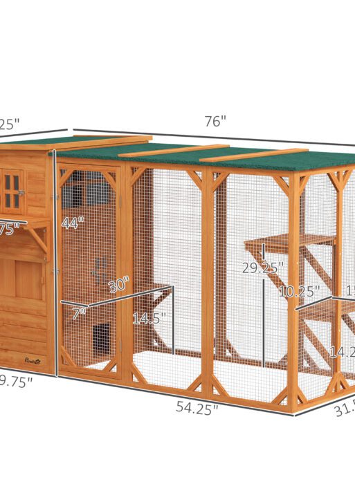 Large Outdoor Cat House for 3 Kitties, Multi-Level Design with Big Hiding Areas 2 Stories & Multiple Platforms Cat Condo