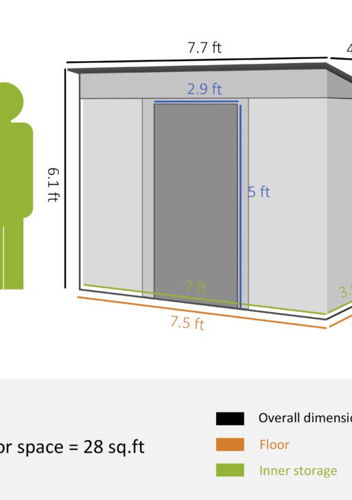 8' x 4' Metal Garden Shed, Backyard Tool Storage Shed with Dual Locking Doors, 2 Air Vents and Steel Frame, Dark Gray