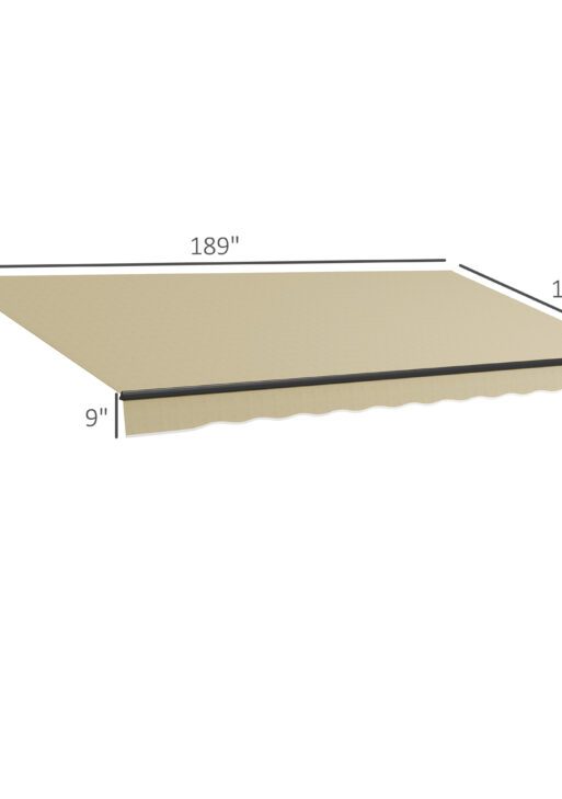 16' x 10' Retractable Awning, 280gsm UV Resistant Sunshade Shelter for Deck, Balcony, Yard, Beige