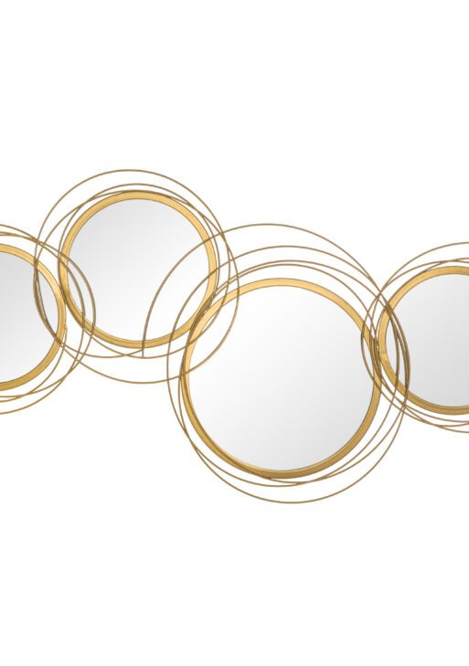 42.25" Circle Mirror for Wall, Modern Metal Wall Art for Living Room, Bedroom and Dining Room, Gold