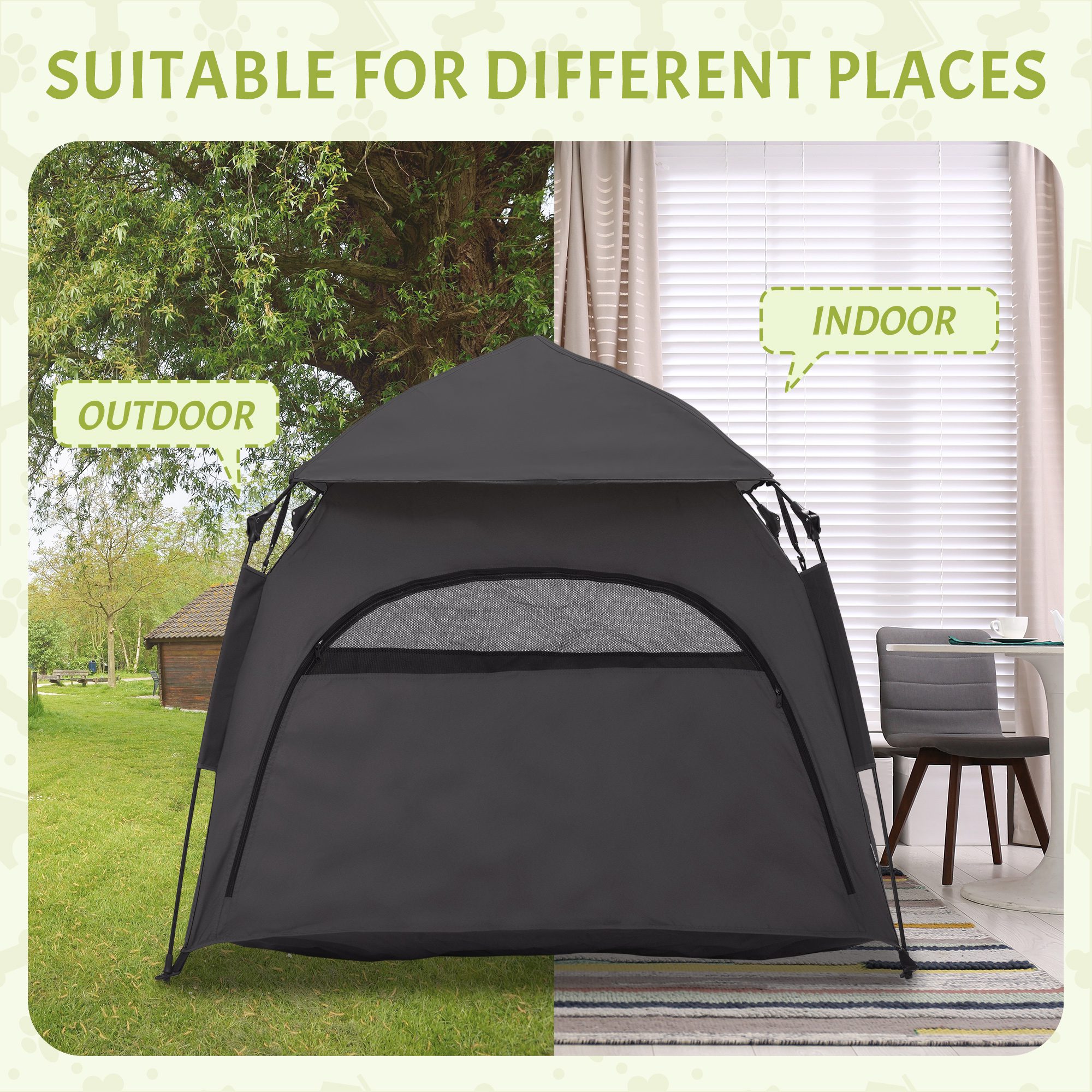 Pop Up Dog Tent for Extra Large and Large Dogs with Carry Bag, for Beach, Backyard, Home, Dark Gray - Image 4