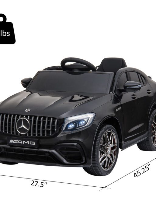 Toddler Ride On Car (Mercedes Benz AMG GLC63S Coupe) Electric Kids Ride On Car with 2 Speed, MP3 Player, Light, Horn, Songs, Suspension - Fun for Toddlers and Kids - Black