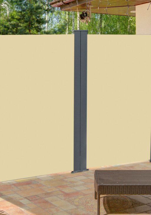 20' Double Retractable Patio Side Awning Garden Sun Shade with UV-Fighting Screen, Auto Pull-Back Function, & Steel Frame, Outdoor or Indoor Use, Beige