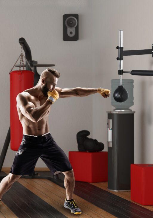 Lightweight Fast-Reflexes Speed Bag Boxing Punching Bag Wall Mount Height Adjustable, MMA, Martial Arts, and Boxing Equipment for Training at Home, Heavy-Duty, 9" H x 7" Dia.