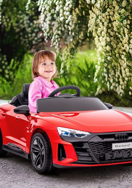 Licensed Audi RS e-tron GT 12V Ride On Car Truck for Kids, Electric Car Ride On Vehicle w/Parent Remote Control, Music, Lights, for Toddlers, Red