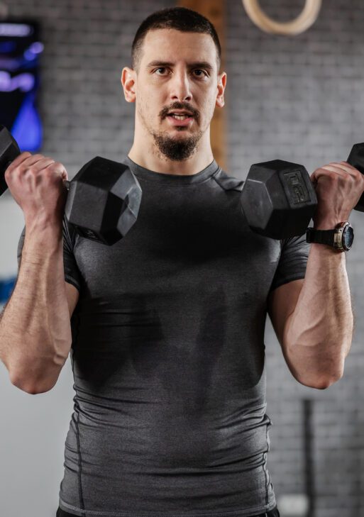 Hex Rubber Dumbbell Set for No Rolling