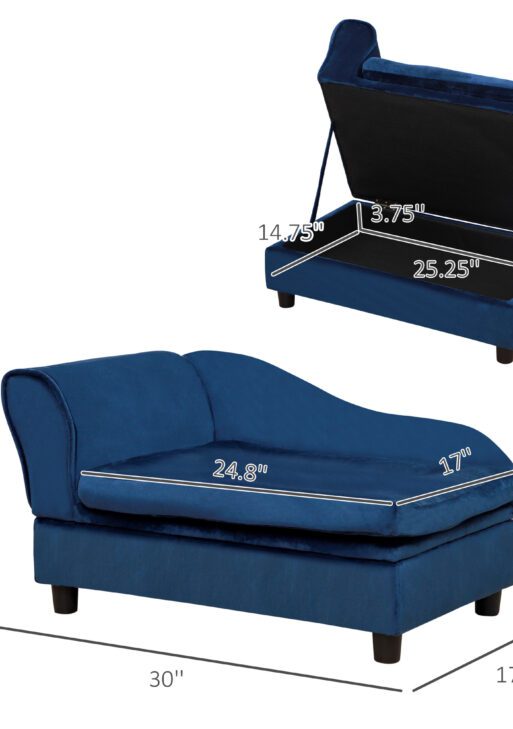 Pet Sofa Bed Couch with Storage, Pet Sofa for Cats and Small Dogs