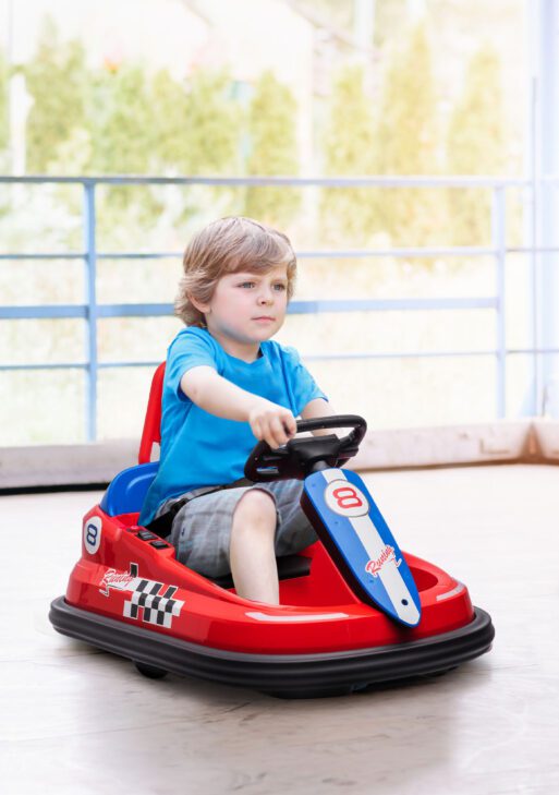 Bumper Car for Kids, 360° Rotation 6V Electric Ride On Bumper, Red