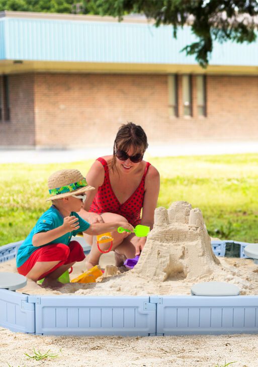 Kids Outdoor Sandbox with Cover, Seat Board for Backyard, Light Blue, 72" x 41.25" x 8.75"