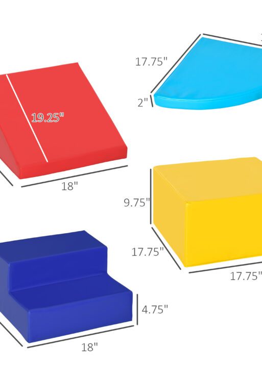 Foam Play Set for Toddlers and Children Crawling or Sliding, Multicolor