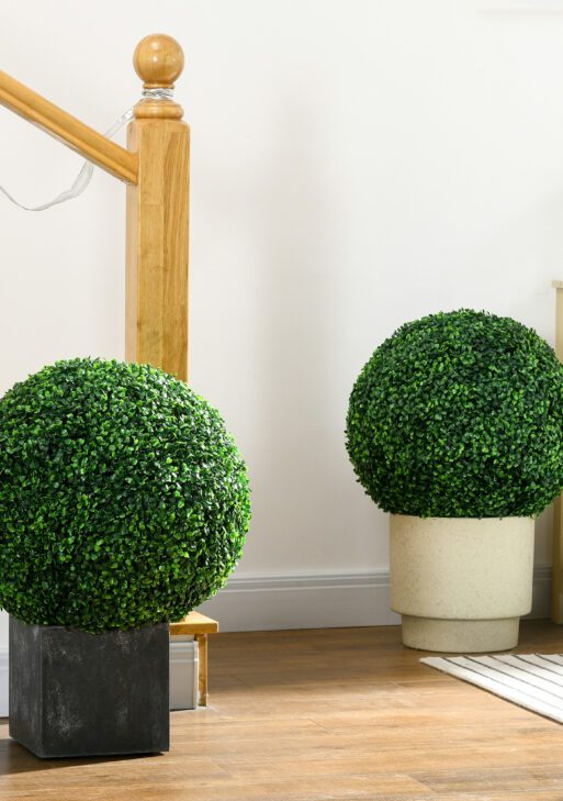 2 Pack Artificial Tree Boxwood Topiary Balls, 19.75 Inch