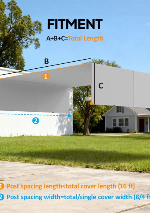 2 Pcs Pergola Replacement Canopy, UV Protection Pergola Shade Cover, Easy to Install, for 10 x 10ft Pergola, Light Gray