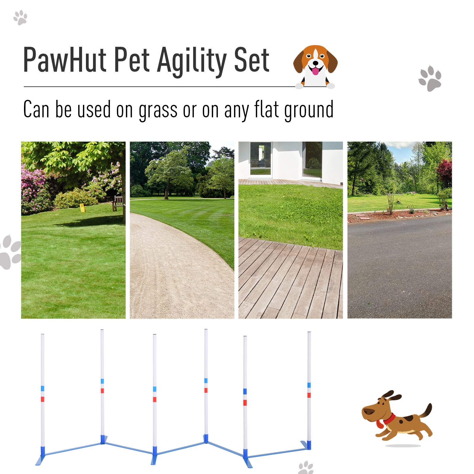 Dog Agility Equipment Dog Weave Pole Set Agility Starter Kit Pet Outdoor Exercise Training Set - Image 5