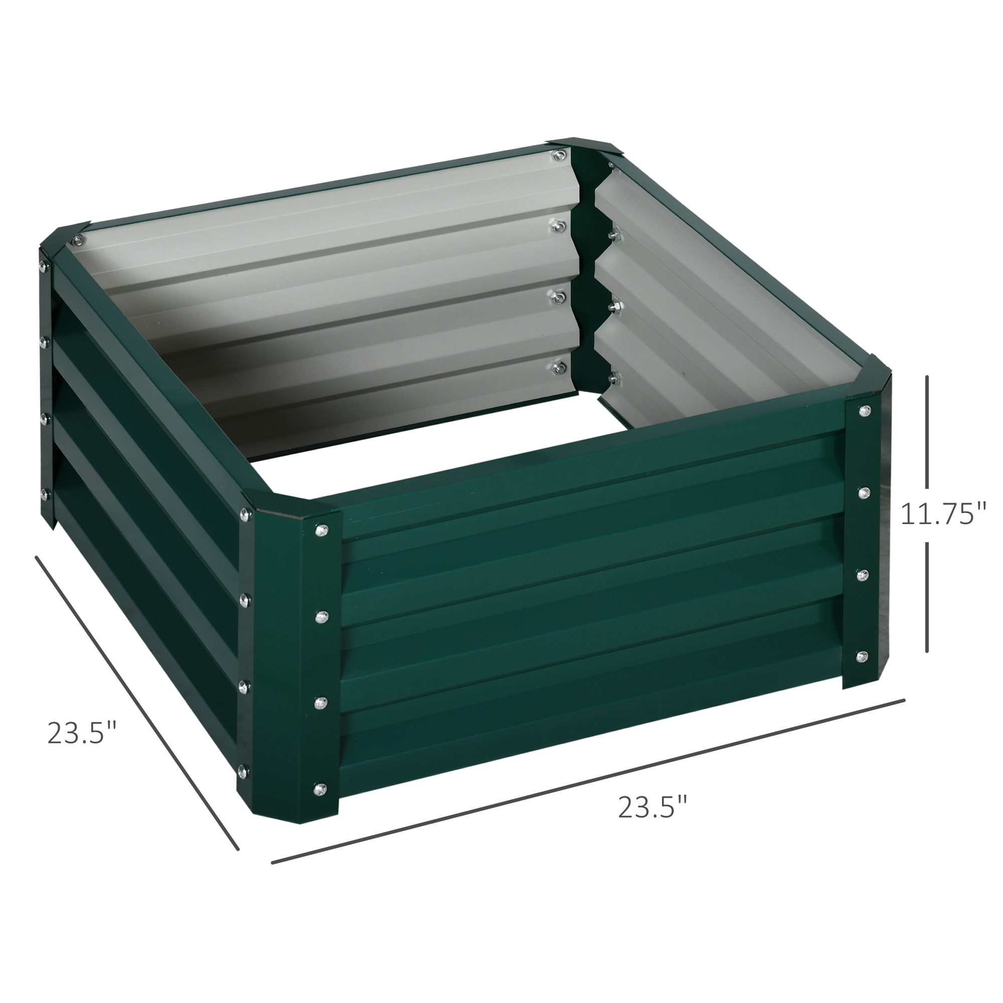 Galvanized Raised Garden Bed, Set of 2 Metal Planter Box with Open Bottom, All-Weather Steel Frame, Rust-Resistant, Easy-to-assemble, for Growing Vegetables, Flowers, Green - Image 1