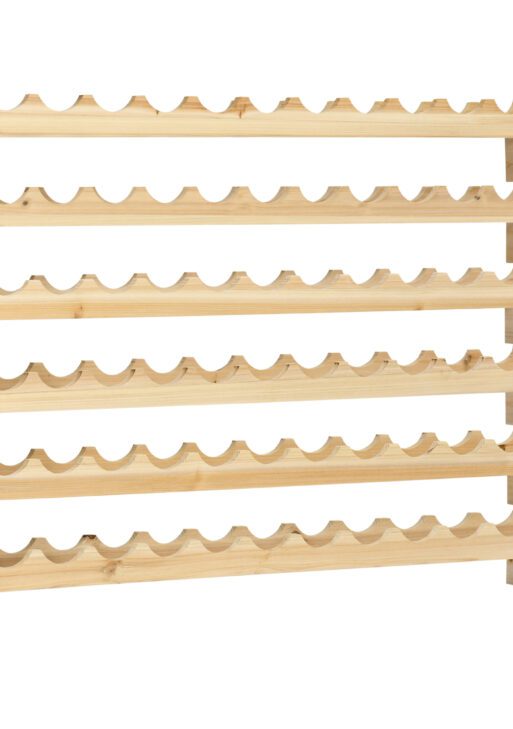 Stackable Wine Rack, Modular Storage Shelves, 72-Bottle Holder, Freestanding Display Rack for Kitchen, Pantry, Cellar, Natural