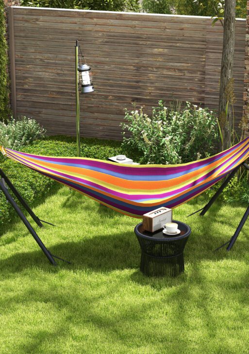 Hammock Stand, Portable Adjustable Steel Frame Hammock Stand, Weather Resistant, 10.3', 550 lbs. Capacity, Black