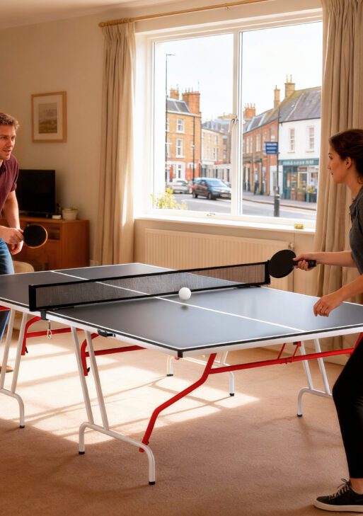 Full Size Table Tennis Table, Folding Ping Pong Table with Paddles and Balls, Charcoal Gray