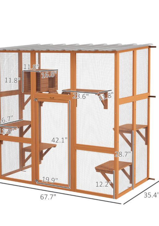 Catio Cat Window Box Outside Enclosure with Bridge Platforms