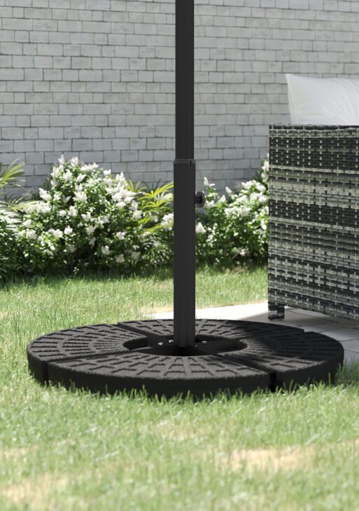 Outdoor Universal Cross Brace Stand for Small Offset Umbrella or Large Market Umbrella, Black