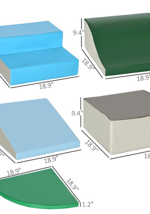 6-Pieces Foam Climbing Blocks for Toddlers 1-3 Years, Soft Play Set for Climb and Crawl, Contemporary