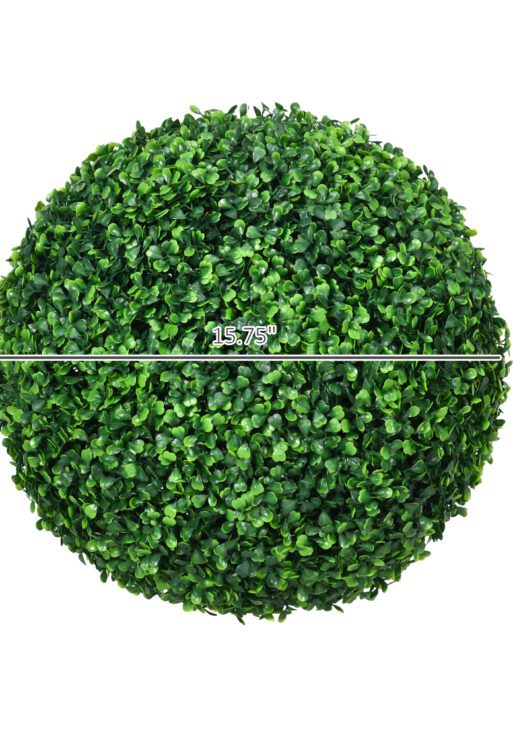 2 Pack Artificial Tree Boxwood Topiary Balls, 15.7 Inch