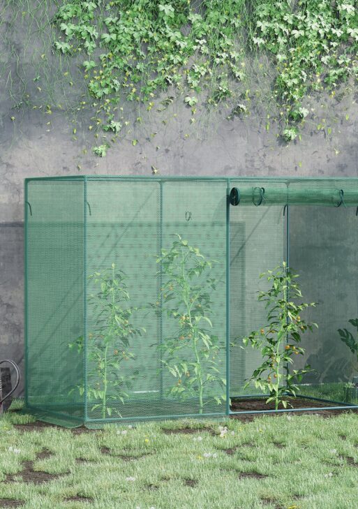 6' x 3' x 5' Crop Cage, Plant Protection Tent with Zippered Doors for Vegetable Garden, Backyard, Green