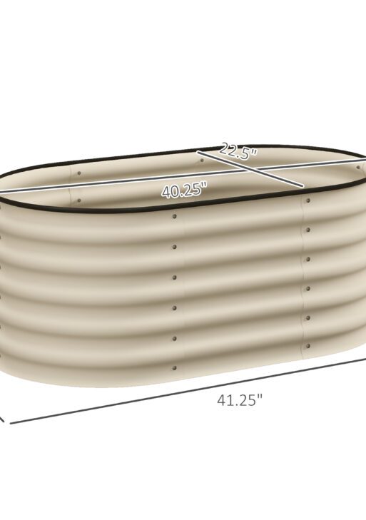 3.4' x 2' x 1.4' Galvanized Raised Garden Bed Kit, Metal Planter Box with Safety Edging, Green