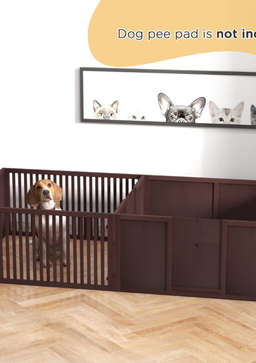 Whelping Box for Dogs Built for Mother's Comfort, Dog Whelping Pen with Removable Doors, Puppy Playpen for Indoors, Newborn Puppy Supplies & Essentials, 81" x 39" x 20", Coffee
