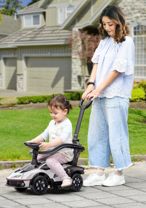 Toddler Push Car, Lamborghini Stroller Walking Car Age for 1-3, White