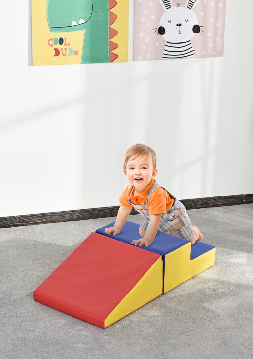 2-Piece Climb & Crawl Activity Play Foam Building Blocks for Toddlers with a Soft High-Density Foam Material