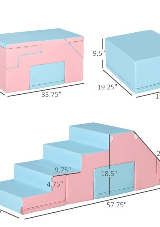 2 Piece Foam Climbing Toys for Toddlers 1-3 Years to Slide, Climb and Crawl, Multicolor
