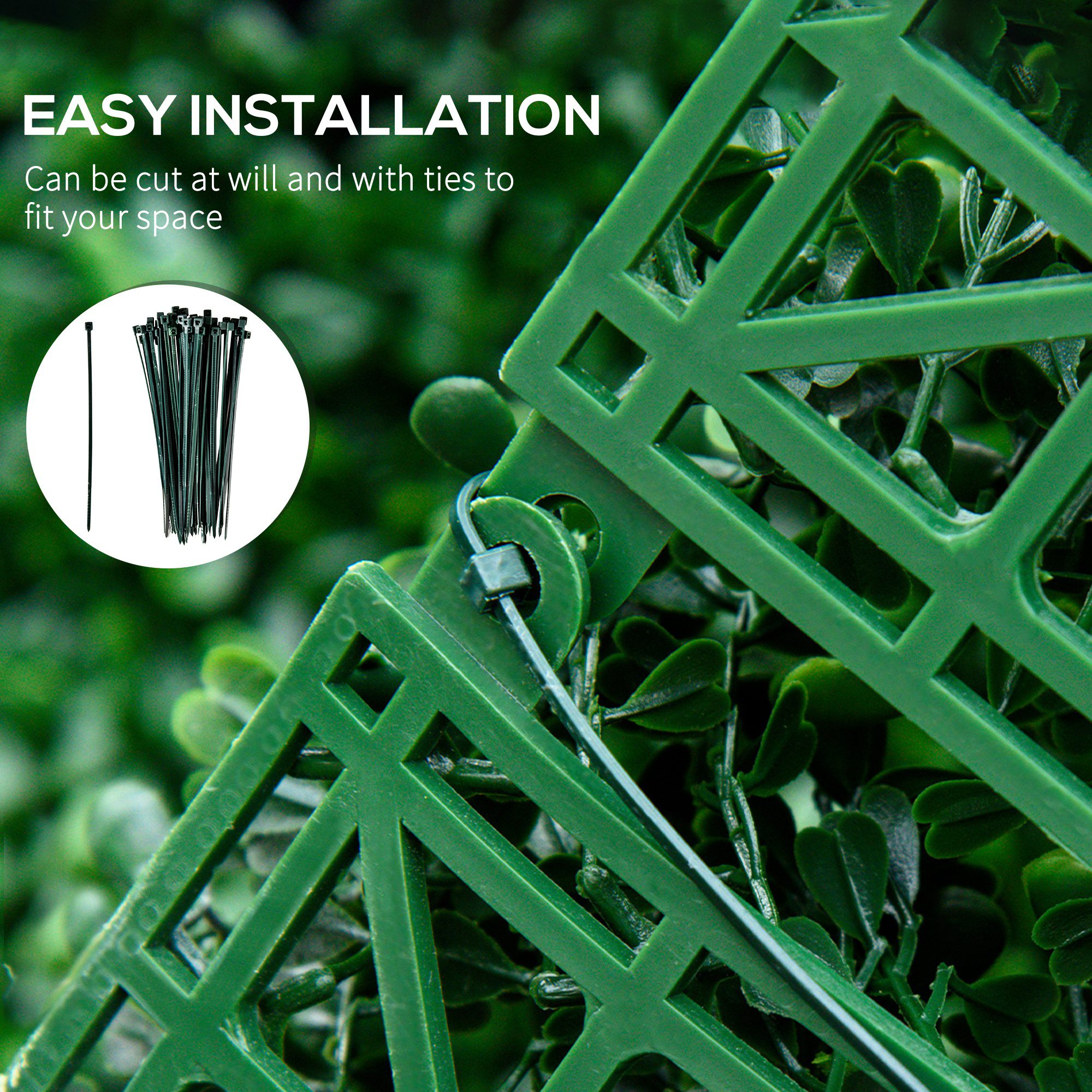 12PCs Grass Wall Panels, 20" x 20" Artificial Grass Wall Decor, Greenery Backdrop Panels Wall for Outdoor, Indoor, Garden, Fence, Backyard, Dark Green - Image 4