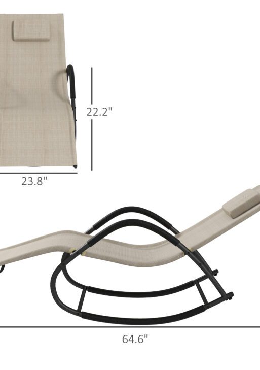 UV Water Resistant Rocking Chair for Sunbathing, Lawn, Garden or Pool, Light Brown