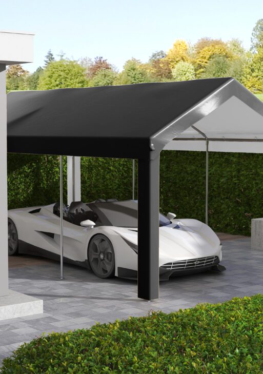 10 x 20ft Carport Roof, UV Resistant Canopy Replacement, Fits 84C-378V00 and 84C-206 Series, Dark Gray