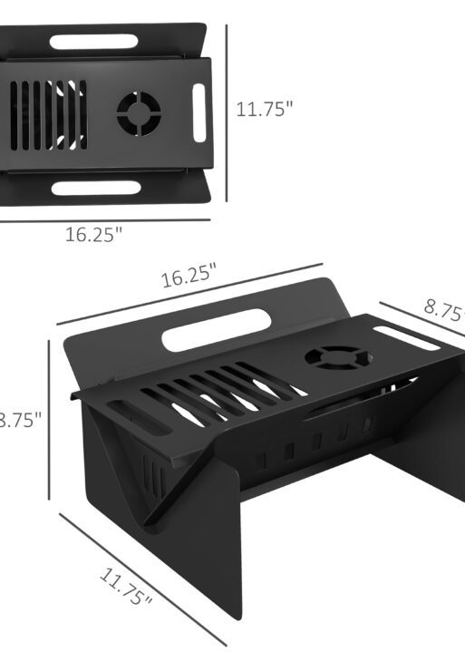 3-in-1 Stove, Wood Burning Firepit, Coffee Table with Quick Assembly and Carrying Bag, Black