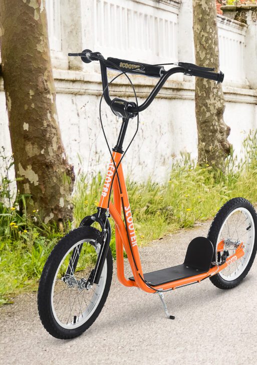 Youth Scooter Kick Scooter for Kids 5+ with Adjustable Handlebar Front and Rear Dual Brakes, Orange