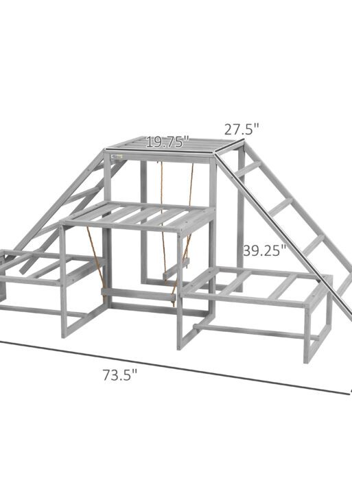 Chicken Roost Toys for Chickens Hens, Coop Accessories with Wood Stand, Ladder Platforms, for 10-15 Chickens
