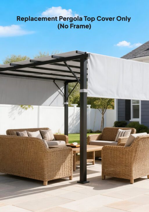 2 Pcs Pergola Replacement Canopy, UV Protection Pergola Shade Cover, Easy to Install, for 10 x 10ft Pergola, Light Gray