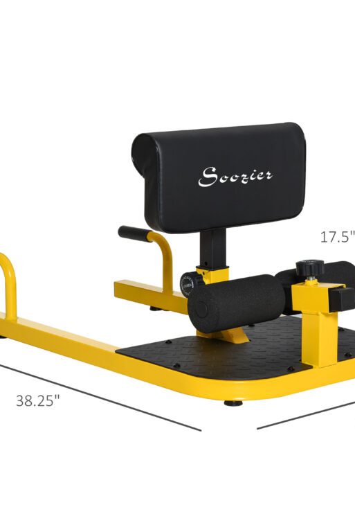 3-in-1 Padded Push Up Sit Up Deep Sissy Squat Machine Home Gym Fitness Equipment, Yellow