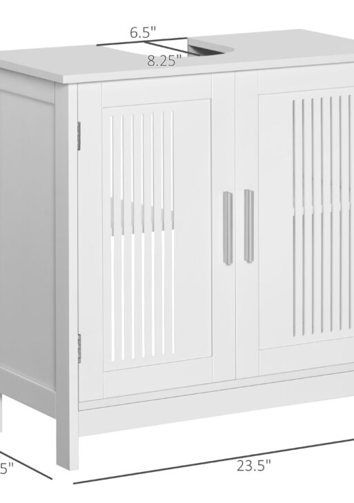 Bathroom Under Sink Cabinet Vanity Unit with Adjustable Shelf Space Saver, White