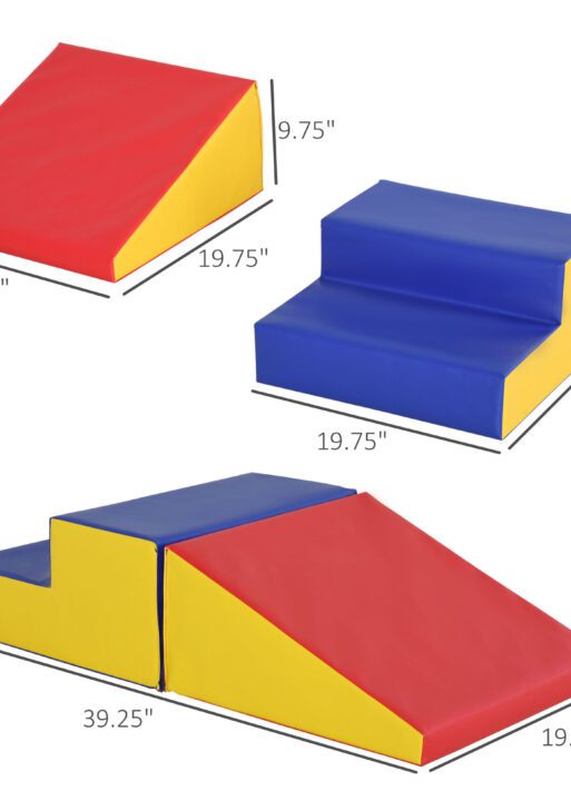 2-Piece Climb & Crawl Activity Play Foam Building Blocks for Toddlers with a Soft High-Density Foam Material