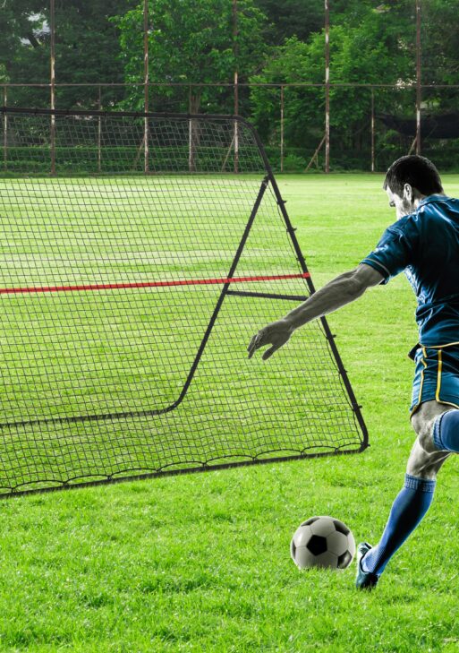 Soccer Rebounder Net, Adjustable and Foldable Multi-Sport Training Bounce Back Net, Target Goal for Soccer Practice and Training, 8.5' x 6.5'