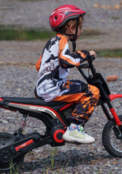 Kids Electric Dirt Bike, 24V 350W, 12-inch, Up to 15 MPH, Red