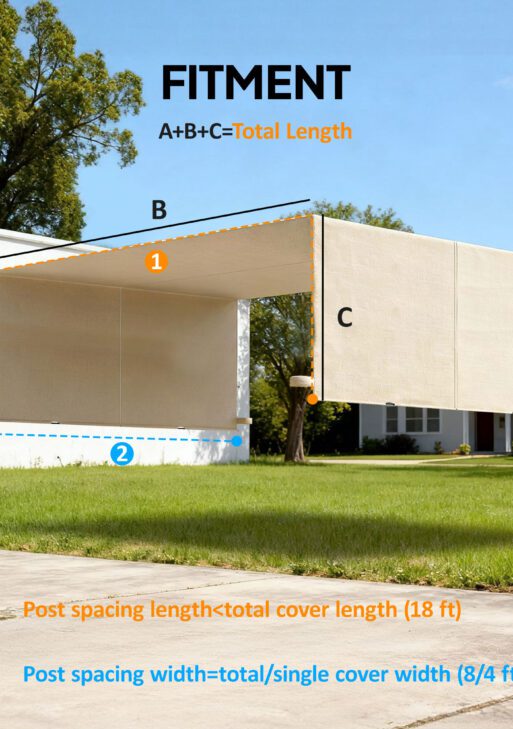 2 Pcs Pergola Replacement Canopy, UV Protection Pergola Shade Cover, Easy to Install, for 10 x 12ft Pergola, Khaki